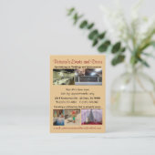 Weddenschap en decorator van Quinceanera Visitekaartje (Staand voorkant)