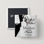 Weddenschap en gezinsleden vierkante button 5,1 cm (Voorkant /achterkant)