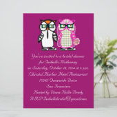 Weddenschap en Groom Owl Bridal Shower Kaart (Staand voorkant)