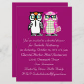 Weddenschap en Groom Owl Bridal Shower Kaart (Voorkant / Achterkant)