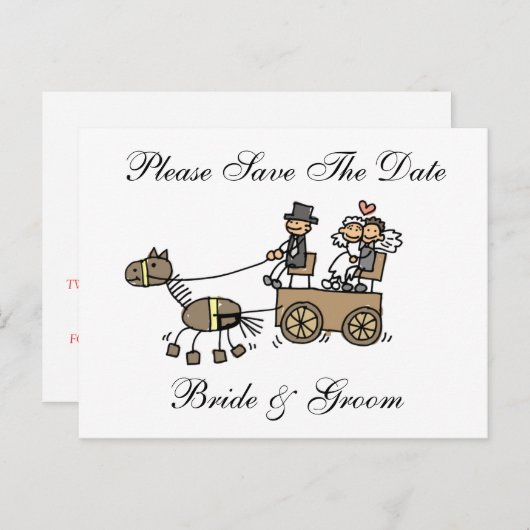 Weddenschap en huwelijk sparen de datum aankondigingskaart (Voorkant / Achterkant)