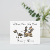 Weddenschap en huwelijk sparen de datum aankondigingskaart (Staand voorkant)