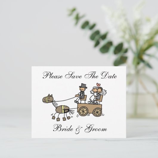 Weddenschap en huwelijk sparen de datum aankondigingskaart (Staand voorkant)