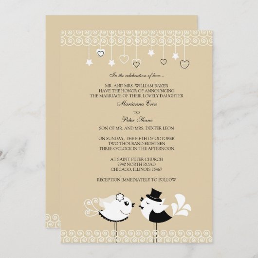 Weddenschap en uitnodiging tot het uitzenden van e (Voorkant / Achterkant)