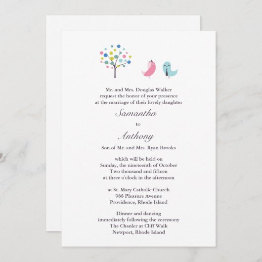 Weddenschap en uitnodiging tot het uitzenden van e (Voorkant / Achterkant)