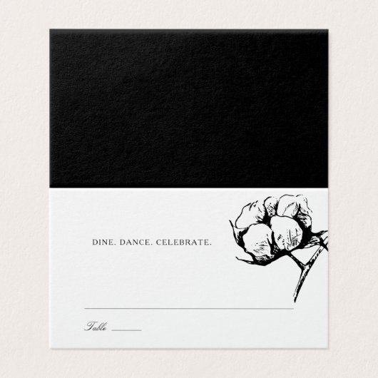 Weddenschap eSort-kaart | Katoenbollen Etching Kaart (Buitenkant ongevouwen)