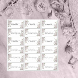 Weddenschap Etiket Blush Pink Grey Floral Sticker