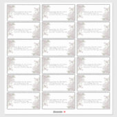 Weddenschap Etiket Blush Pink Grey Floral Sticker (Vel)