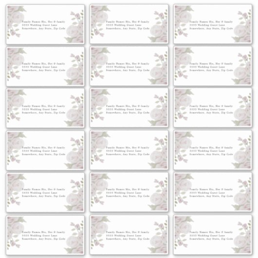 Weddenschap Etiket Blush Pink Grey Floral Sticker (Voorkant)