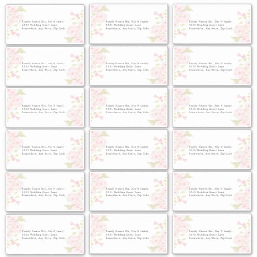 Weddenschap Etiket Blush Pink Rose Floral Sticker (Voorkant)