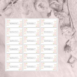 Weddenschap Etiket Blush Pink Rose Floral Sticker