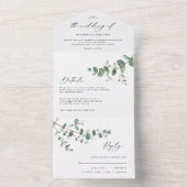 Weddenschap Eucalyptus botanische moderne uitnodig All In One Uitnodiging (Binnen)