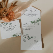 Weddenschap Eucalyptus botanische uitnodiging + rs