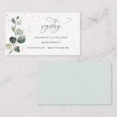 Weddenschap Eucalyptus Gold Floral Plaatskaartje (Voorkant / Achterkant)