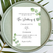Weddenschap eucalyptus greenery QR code RSVP Kaart