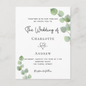 Weddenschap eucalyptus greenery QR code RSVP Uitnodiging Briefkaart (Voorkant)