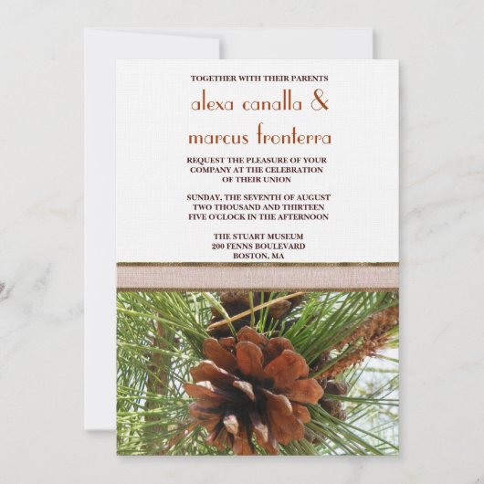 Weddenschap - Evergreen en Pine Cone Scene Kaart (Voorkant)