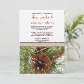 Weddenschap - Evergreen en Pine Cone Scene Kaart (Staand voorkant)