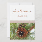 Weddenschap - Evergreen en Pine Cone Scene Kaart (Achterkant)