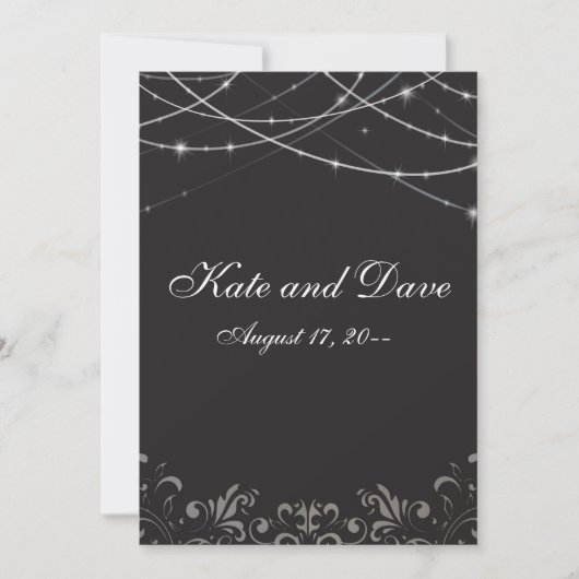 Weddenschap Fab Black String Lights Cool Kaart (Voorkant)