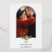 Weddenschap Fancy Zilverartsfoto Folie Uitnodiging (Voorkant)