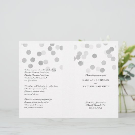 Weddenschap Faux Silver Foil Glitter Lights (Staand voorkant)