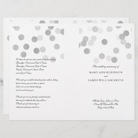 Weddenschap Faux Silver Foil Glitter Lights (Voorkant / Achterkant)