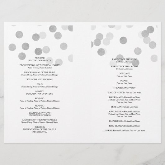 Weddenschap Faux Silver Foil Glitter Lights (Achterkant)