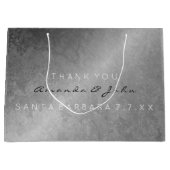 Weddenschap Favor Dank je grijze zilver Grungy Groot Cadeauzakje (Voorkant)