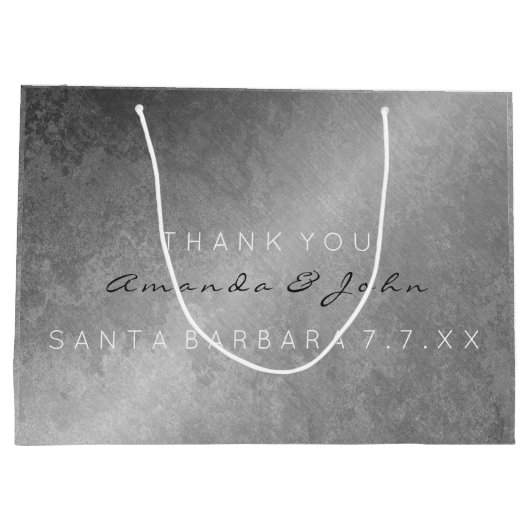 Weddenschap Favor Dank je grijze zilver Grungy Groot Cadeauzakje (Achterkant)