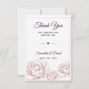 Weddenschap Favor Dank je Luxe Floral Rozen Bedankkaart
