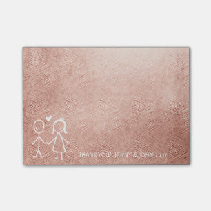 Weddenschap Favor Dank je roze goudpasta Post-it® Notes