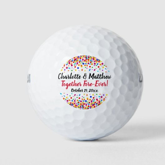 Weddenschap Favor Fun Colorful Confetti Golfballen (Voorkant)