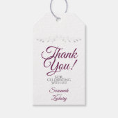 Weddenschap Favor Hartelijk dank voor Cassis Paars Cadeaulabel (Voorkant)