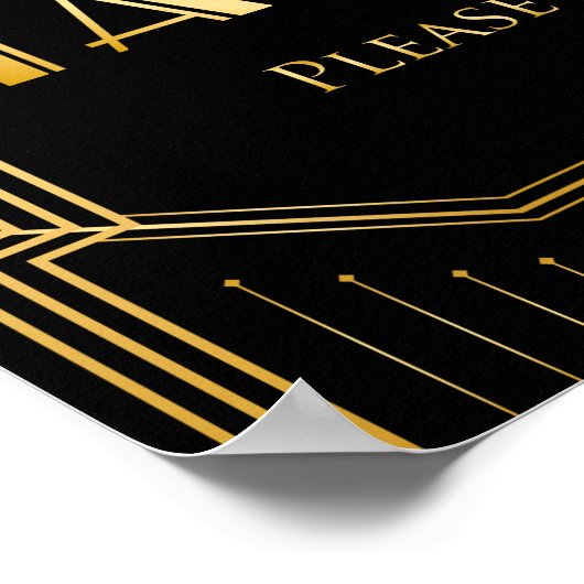 Weddenschap Favors | Gatsby Art Deco Poster (Hoek)