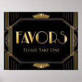 Weddenschap Favors | Gatsby Art Deco Poster (Voorkant)