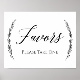 Weddenschap - Favors Laurel Wedding Sign Poster