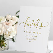 Weddenschap Favors Sign Fun Swirly Calligraphy Gol Reclamebord Met Voetstuk