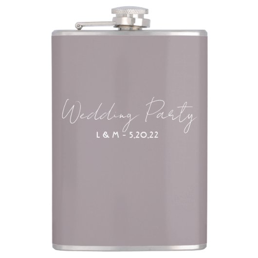 Weddenschap Flask Gift - Beige Heupfles (Voorkant)