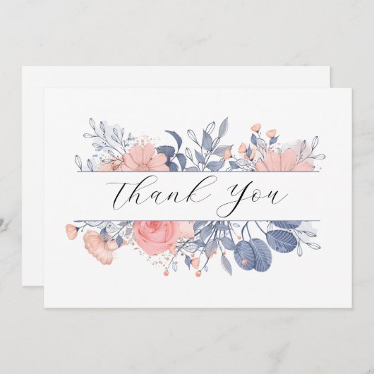Weddenschap Floral Botanical Bedankkaart (Voorkant / Achterkant)