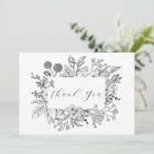 Weddenschap Floral Botanisch Lijst Bedankkaart (Staand voorkant)