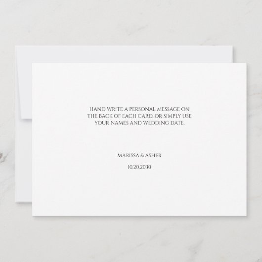 Weddenschap Floral Botanisch Lijst Bedankkaart (Achterkant)