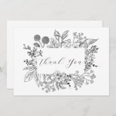 Weddenschap Floral Botanisch Lijst Bedankkaart (Voorkant / Achterkant)