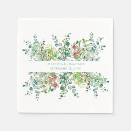 Weddenschap Floral Elegant Eucalyptus Waterverf Na Servet