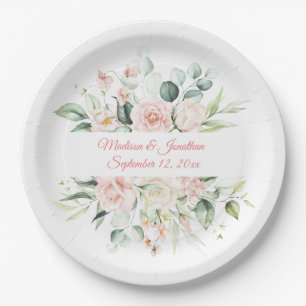 Weddenschap Floral Elegant Pink Chic Date Script Papieren Bordje