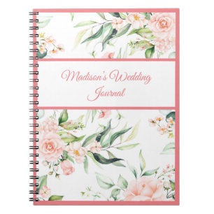 Weddenschap Floral Elegant Pink Chic Girly Naam Notitieboek
