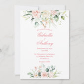 Weddenschap Floral Elegant Pink Chic Script Wedden Kaart (Voorkant)