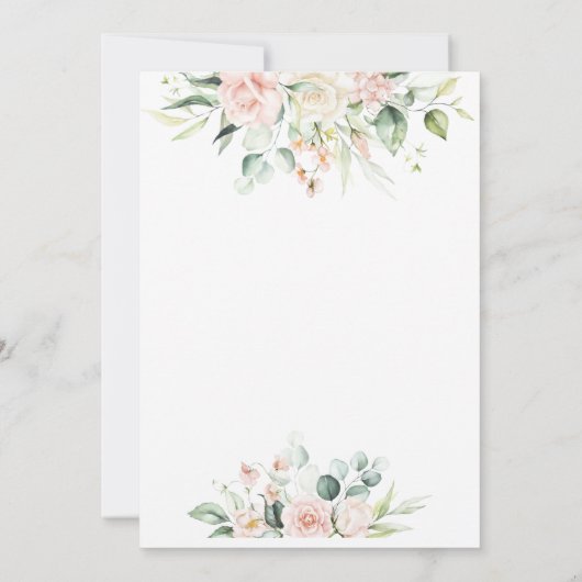 Weddenschap Floral Elegant Pink Chic Script Wedden Kaart (Achterkant)