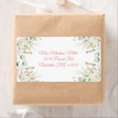 Weddenschap Floral Elegant Roze Afbeelding Datum N Etiket (Insitu)