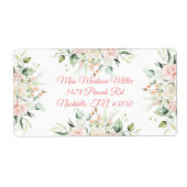Weddenschap Floral Elegant Roze Chic Date Script N Etiket (Voorkant)